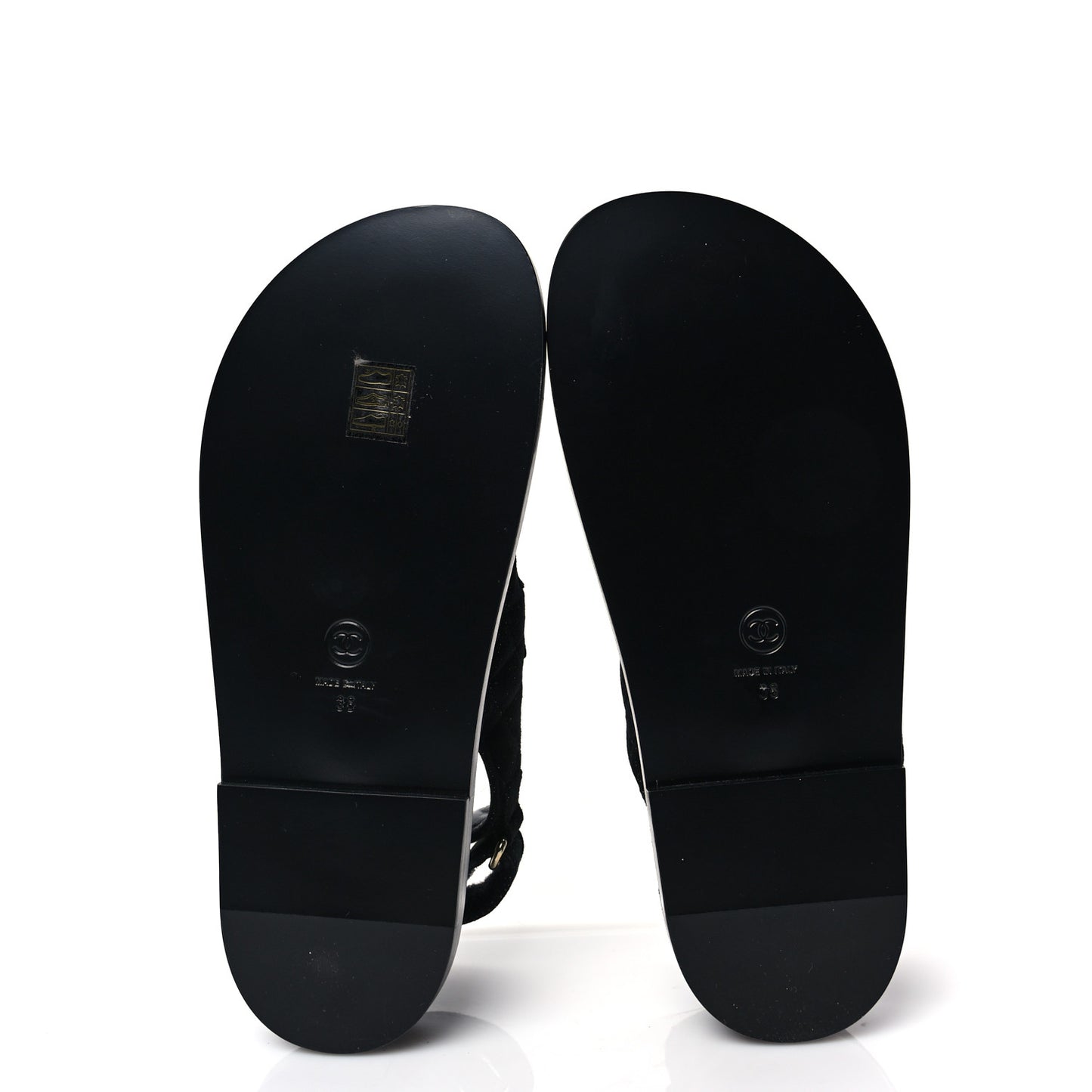 Suede Calfskin Glitter Crystal Velcro Dad Sandals 38 Black