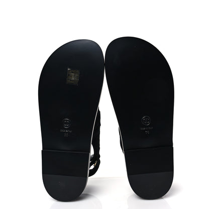 Chanel Suede Calfskin Glitter Crystal Velcro Dad Sandals 38 Black 5 of 9