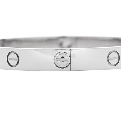 Cartier 18K White Gold 4 Diamond Love Bracelet 17 5 of 8
