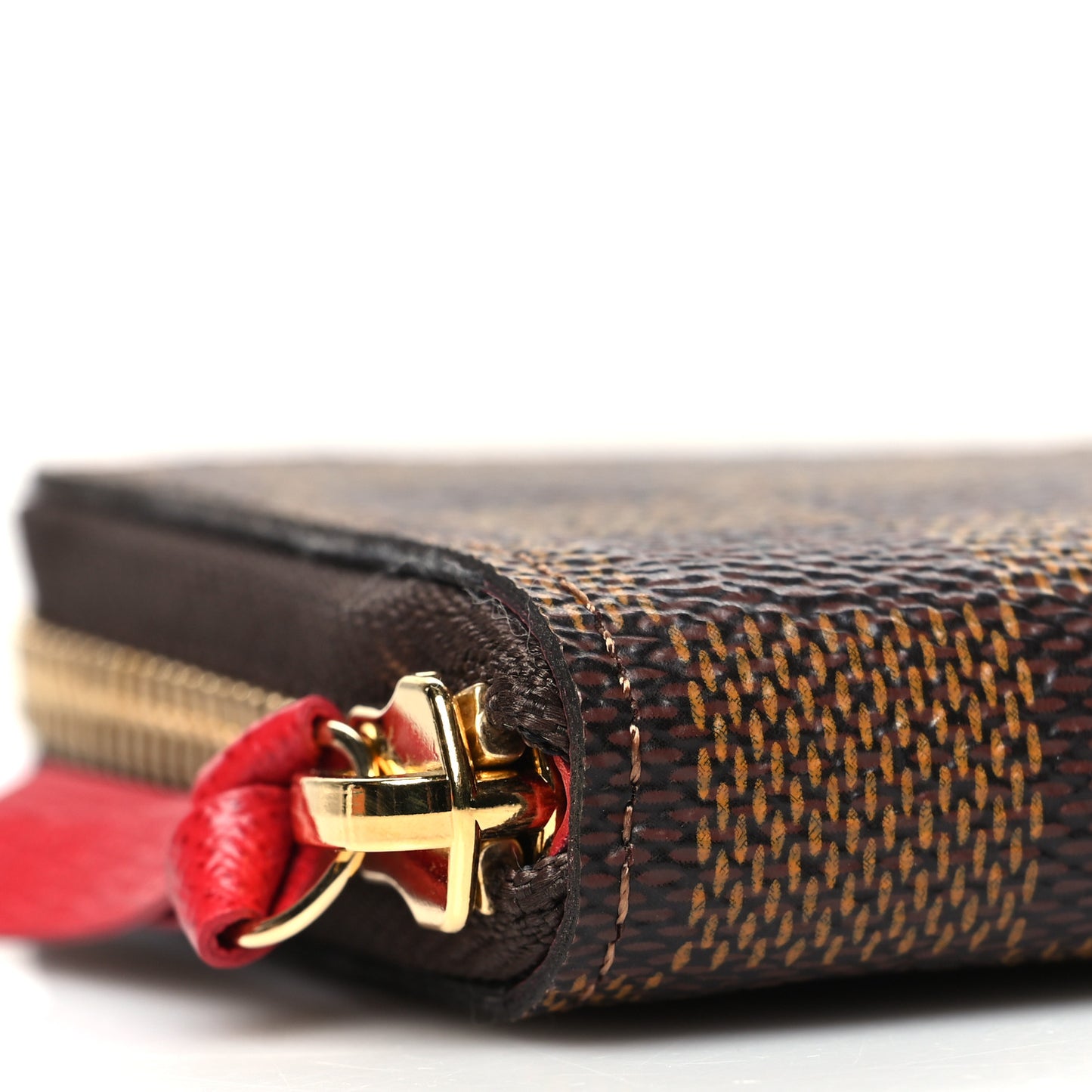 Damier Ebene Clemence Wallet Cherry