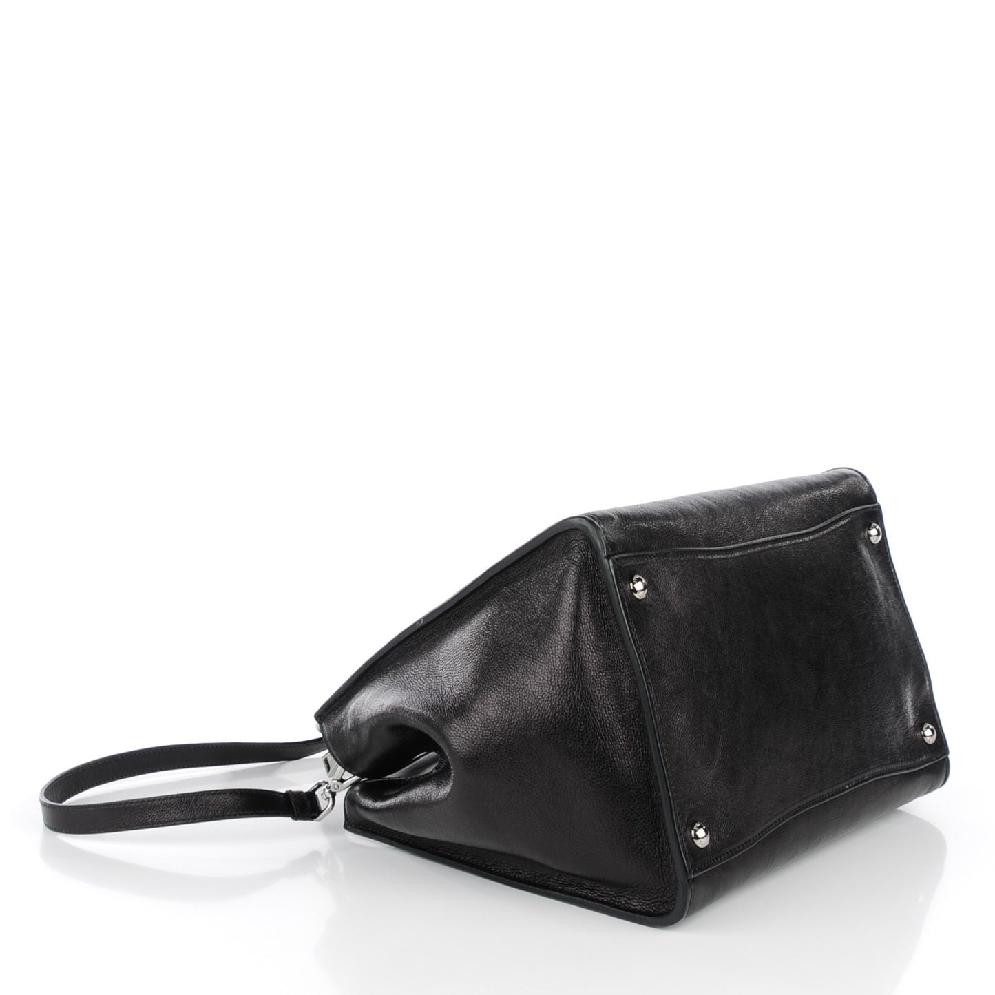 Glace Calf Twin Pocket Tote Nero Black