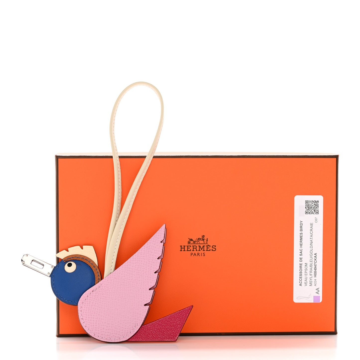 Epsom Swift Chevre Mysore Birdy Bag Charm Mauve Sylvestre Framboise Bleu Gold Nata Craie