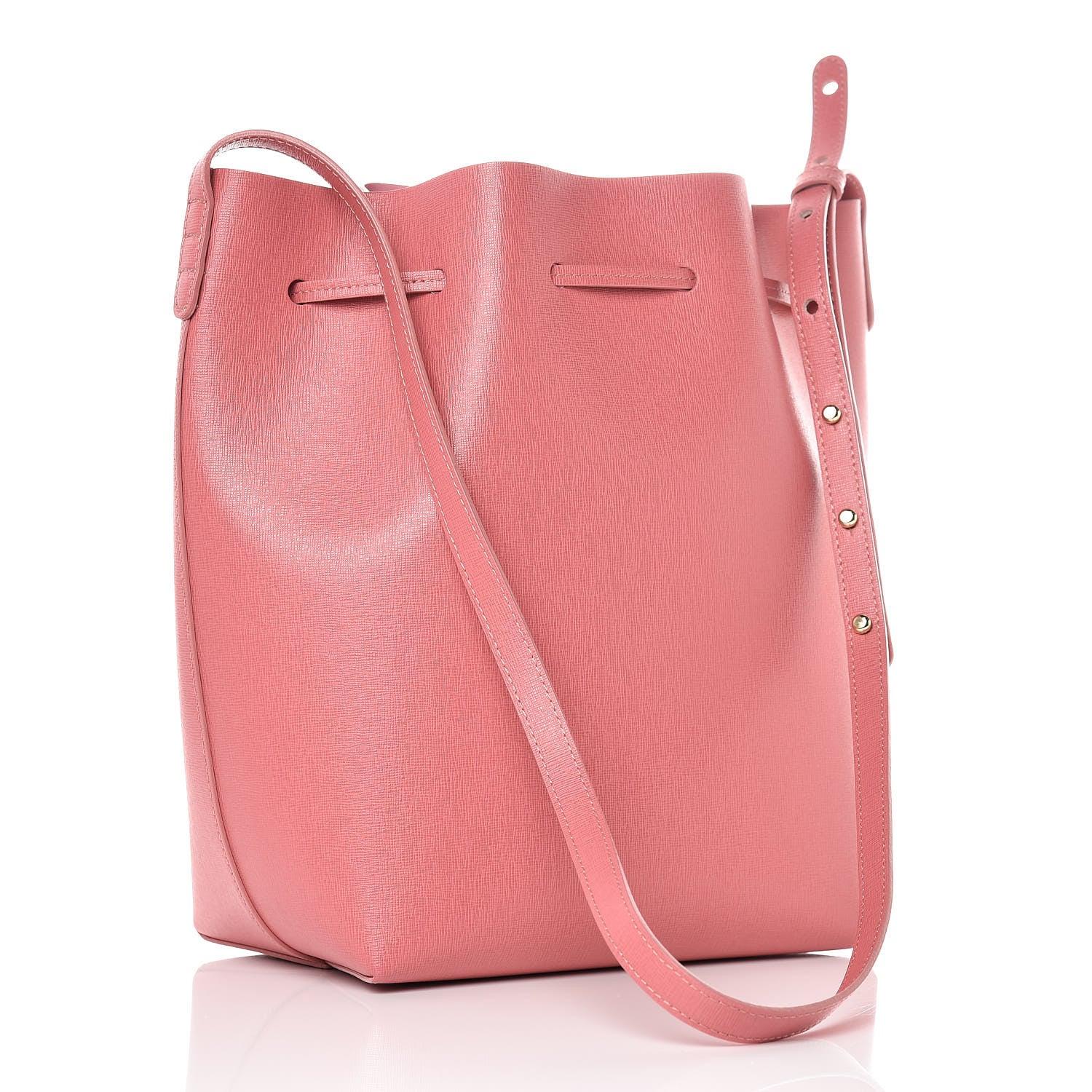 Mansur Gavriel Saffiano Bucket Bag Blush 4 of 12
