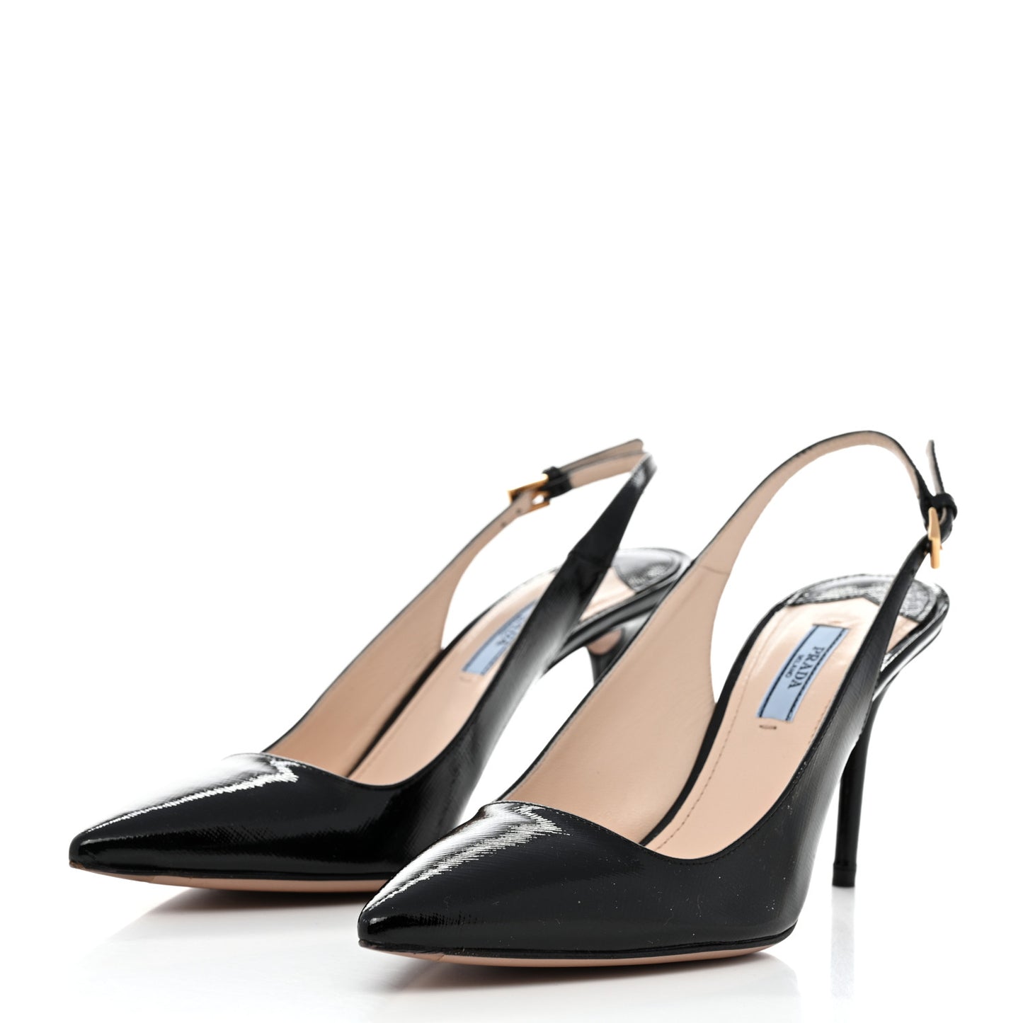 Saffiano Vernice Slingback Pumps 39 Black