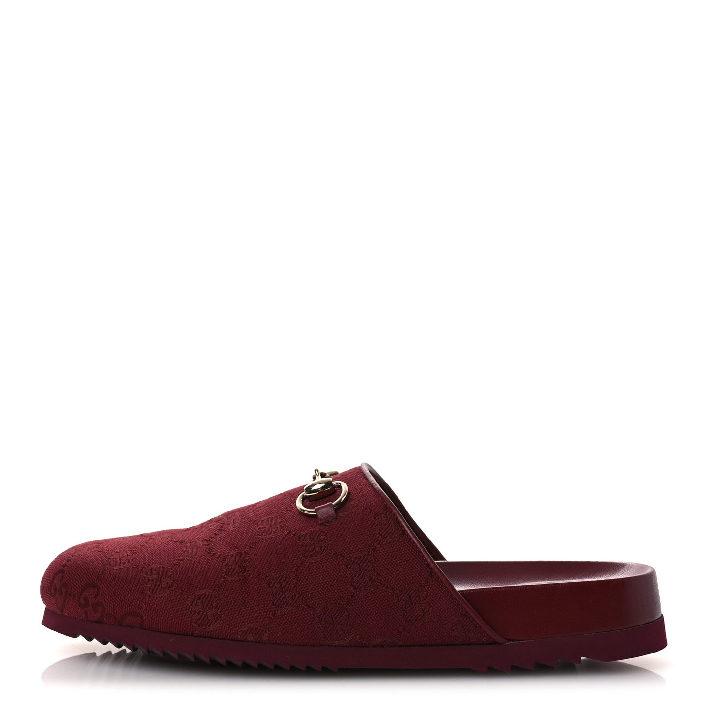 GG Supreme Monogram Womens Horsebit Slippers 40 Rosso Ancora