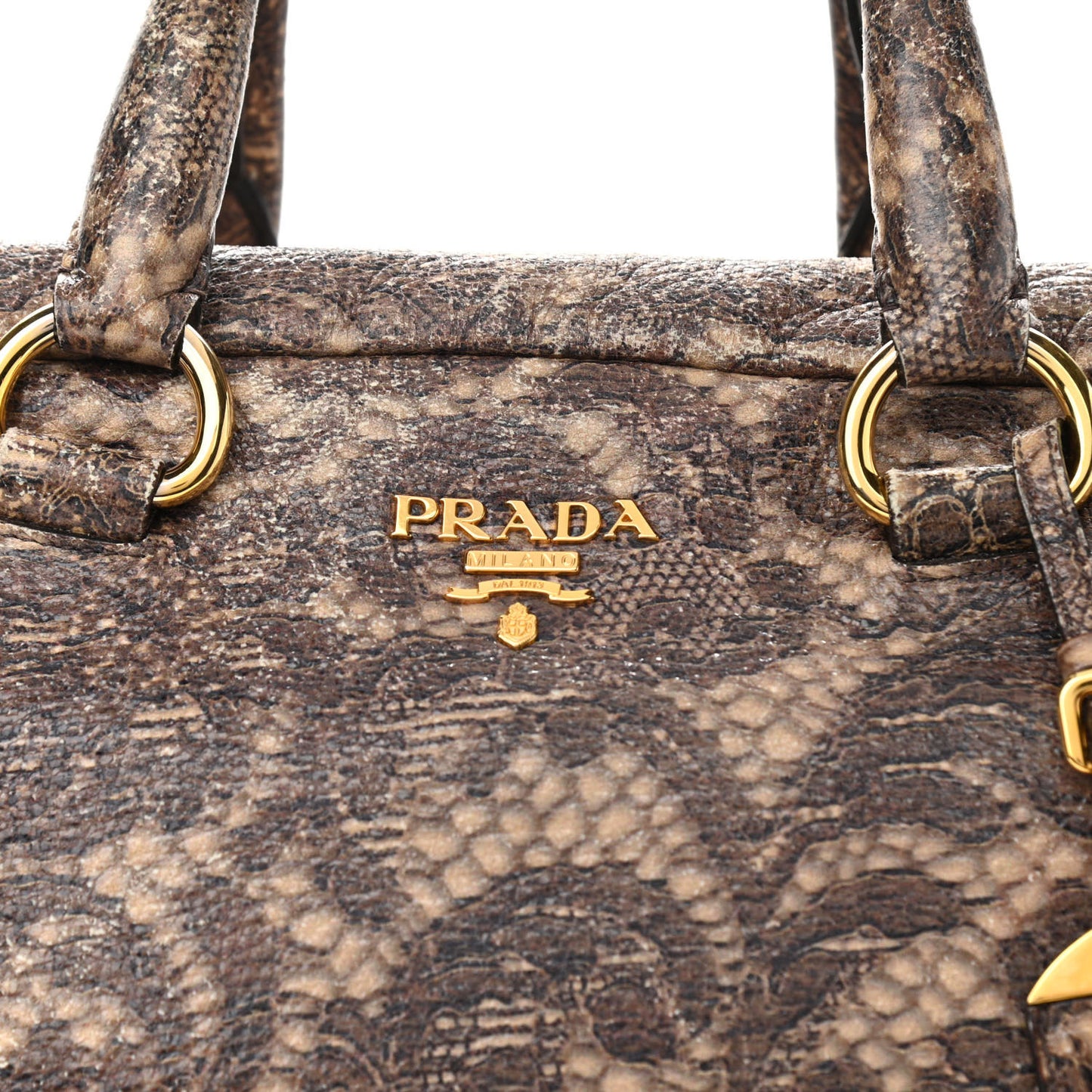 Cervo Lux Print Lace Bauletto Bag Blond
