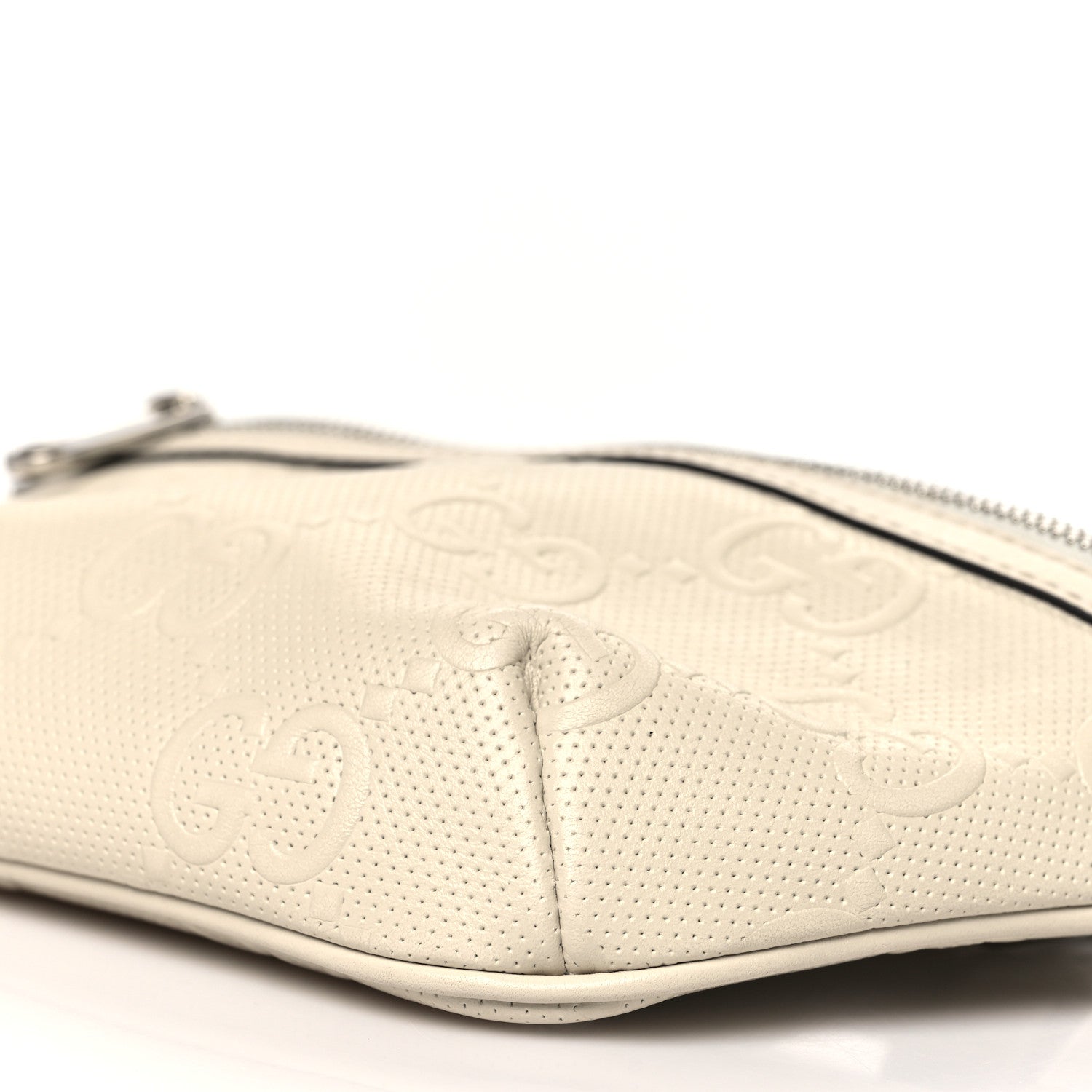 Gucci Calfskin GG Tennis Embossed Belt Bag Mystic White 10 of 11