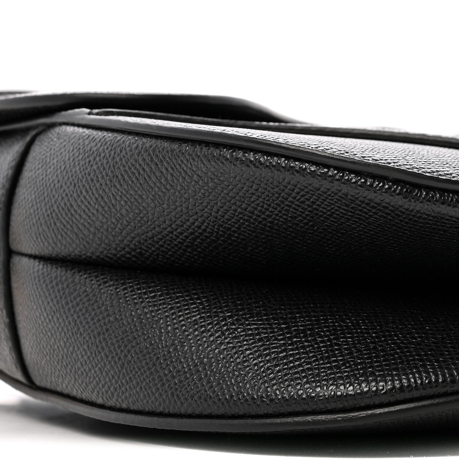 Christian Dior Grained Calfskin Saddle Bag With Strap Black 9 of 14