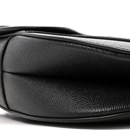 Christian Dior Grained Calfskin Saddle Bag With Strap Black 9 of 14