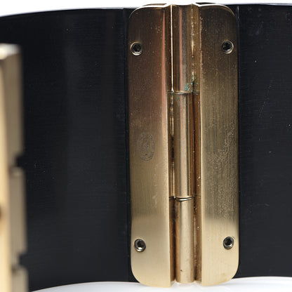 Chanel Resin Crystal CC Cuff Black Gold 4 of 5