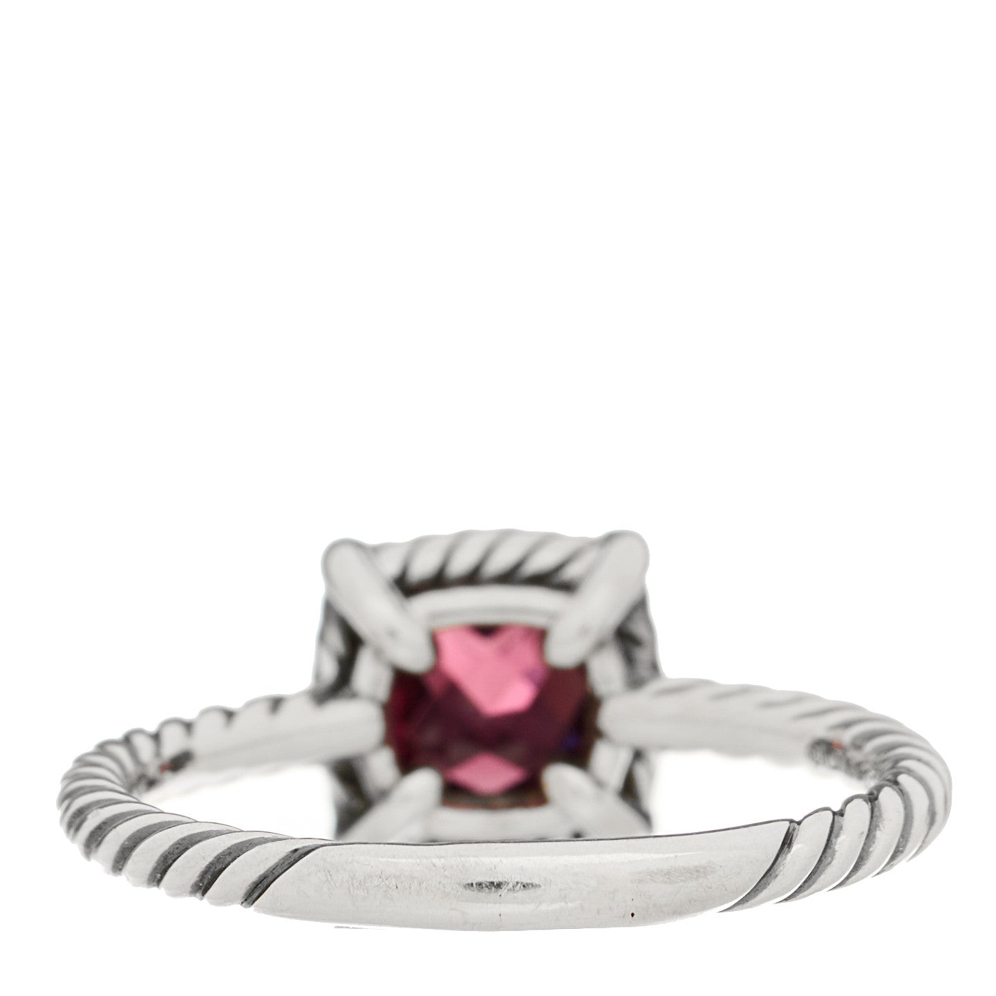 David Yurman Sterling Silver Diamond Garnet 7mm Petite Chatelaine Pave Bezel Ring 62 10 3 of 4