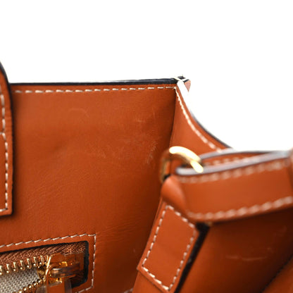 Celine Canvas Calfskin Jacquard Floral Small Vertical Cabas Black Tan 17 of 21