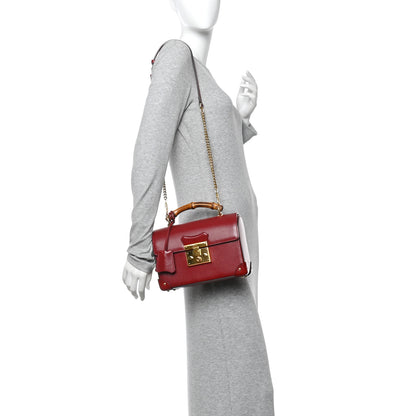 Gucci Azalea Calfskin Small Padlock Bamboo Shoulder Bag Romantic Cerise 2 of 12