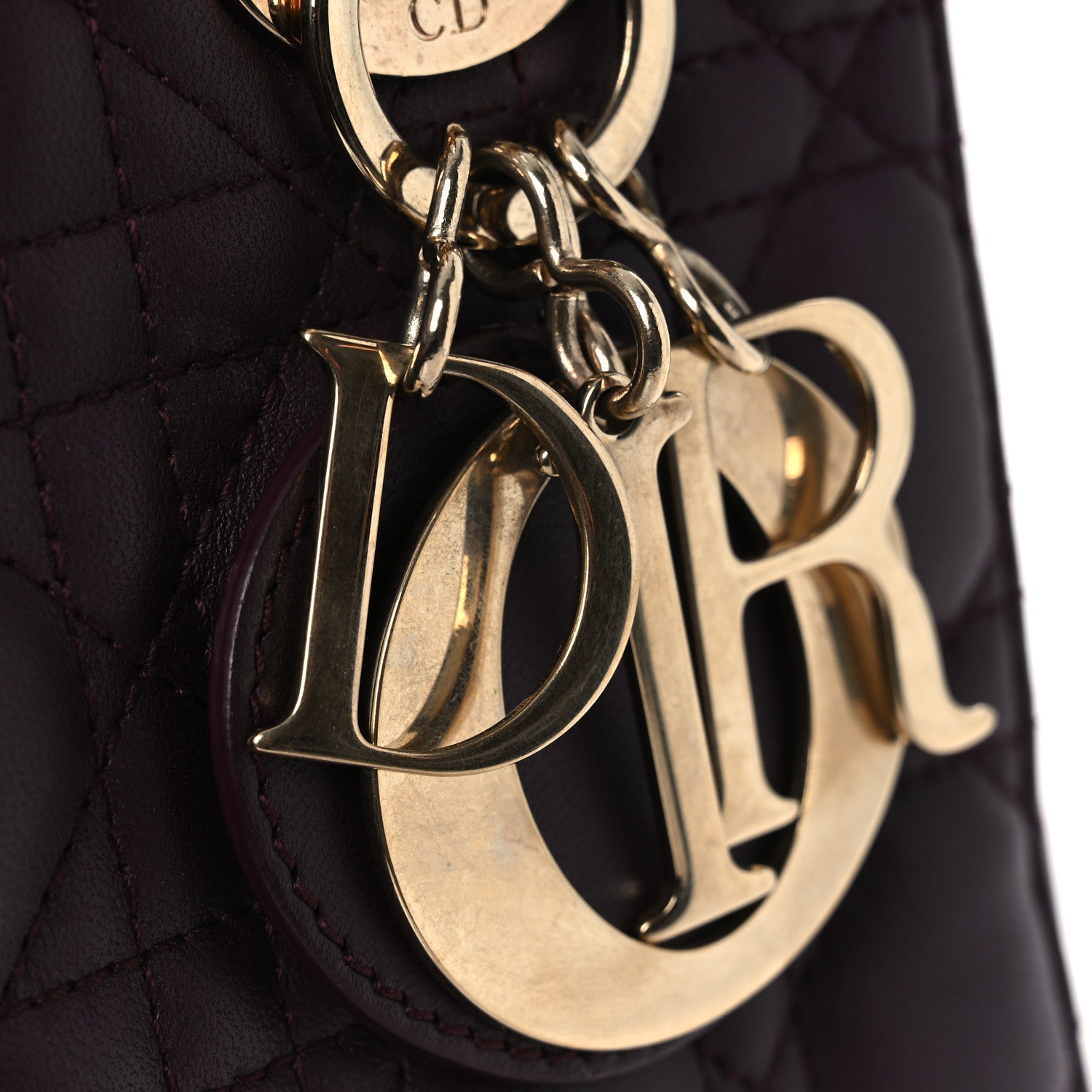 Christian Dior Lambskin Cannage Small Lady Dior Burgundy 13 of 16