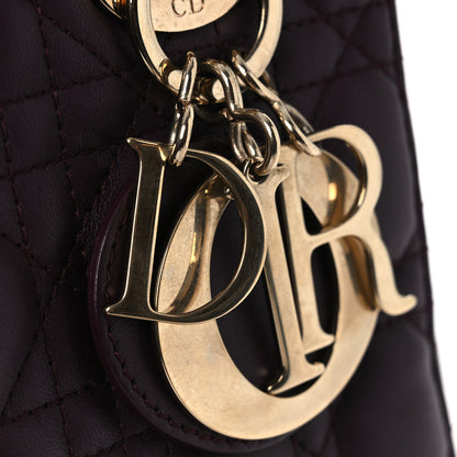 Christian Dior Lambskin Cannage Small Lady Dior Burgundy 13 of 16