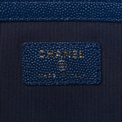Chanel Caviar Quilted Large Cosmetic Case Navy 6 of 8