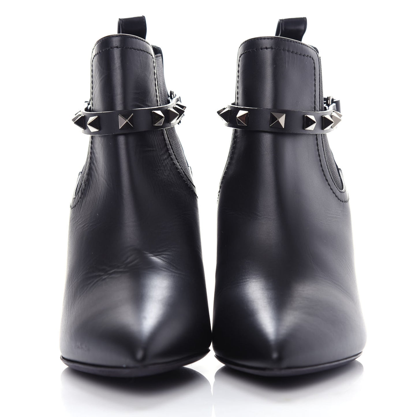 Calfskin Rockstud Chelsea 85mm Ankle Boots 36 Black