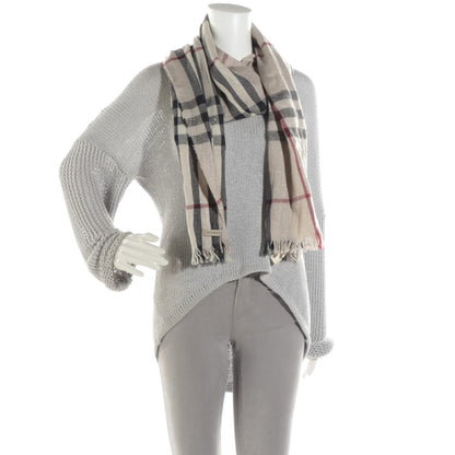 Burberry Merino Wool Cashmere Check Lightweight Scarf 4 of 12