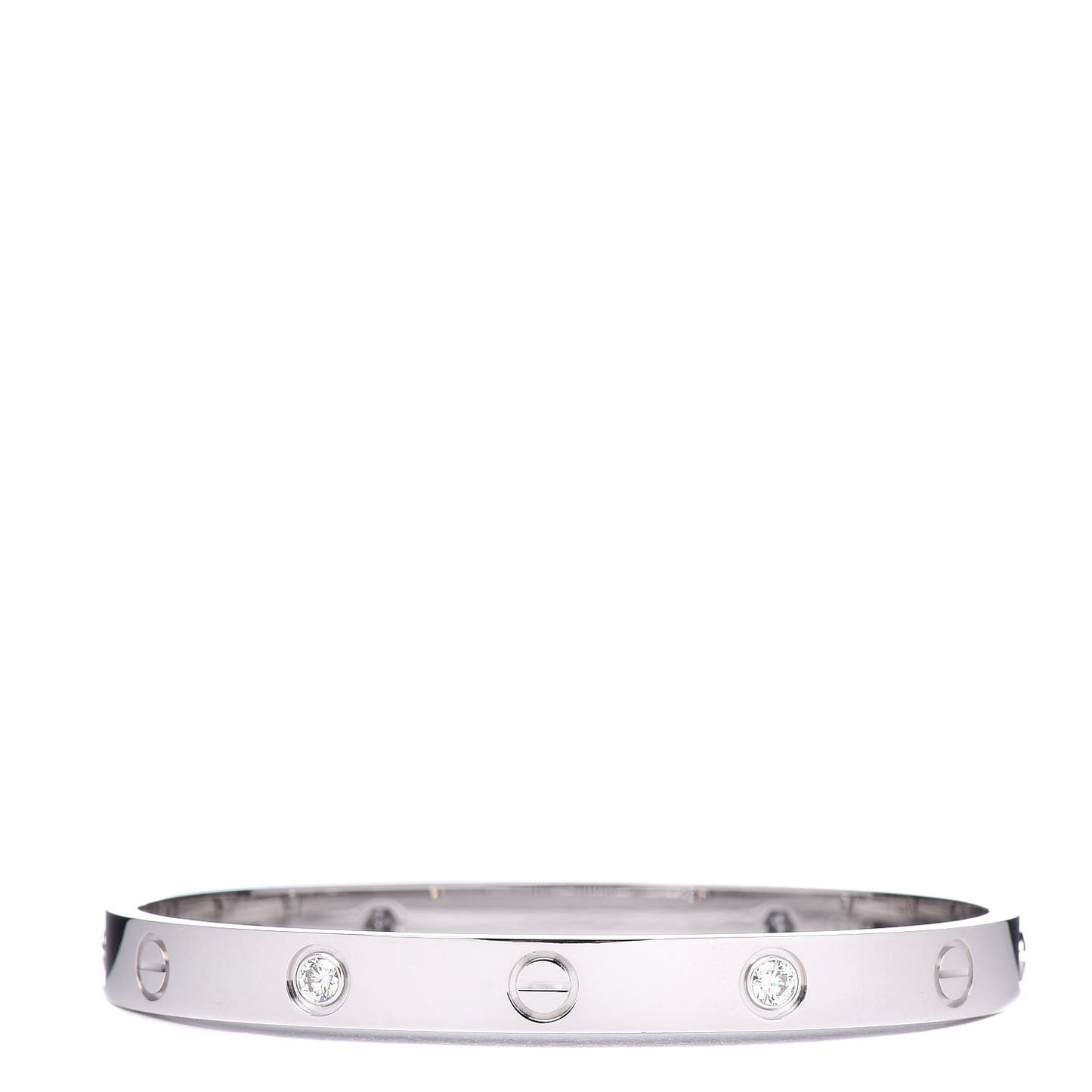 18K White Gold 4 Diamond LOVE Bracelet 17