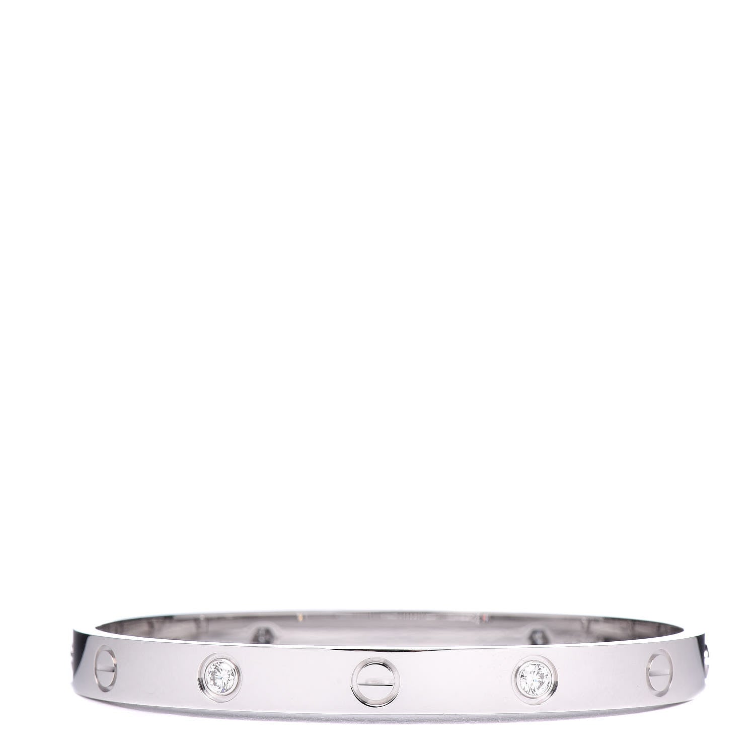 Cartier 18K White Gold 4 Diamond LOVE Bracelet 17 3 of 7
