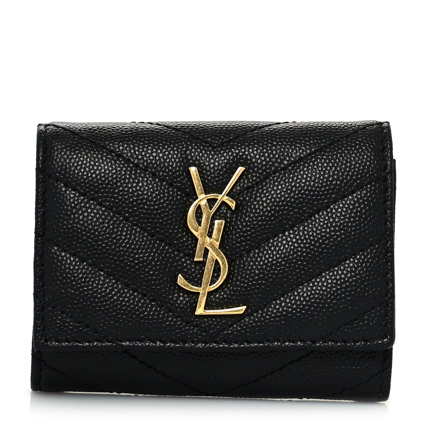 Grain De Poudre Matelasse Cassandre Monogram Slim Key Case Black