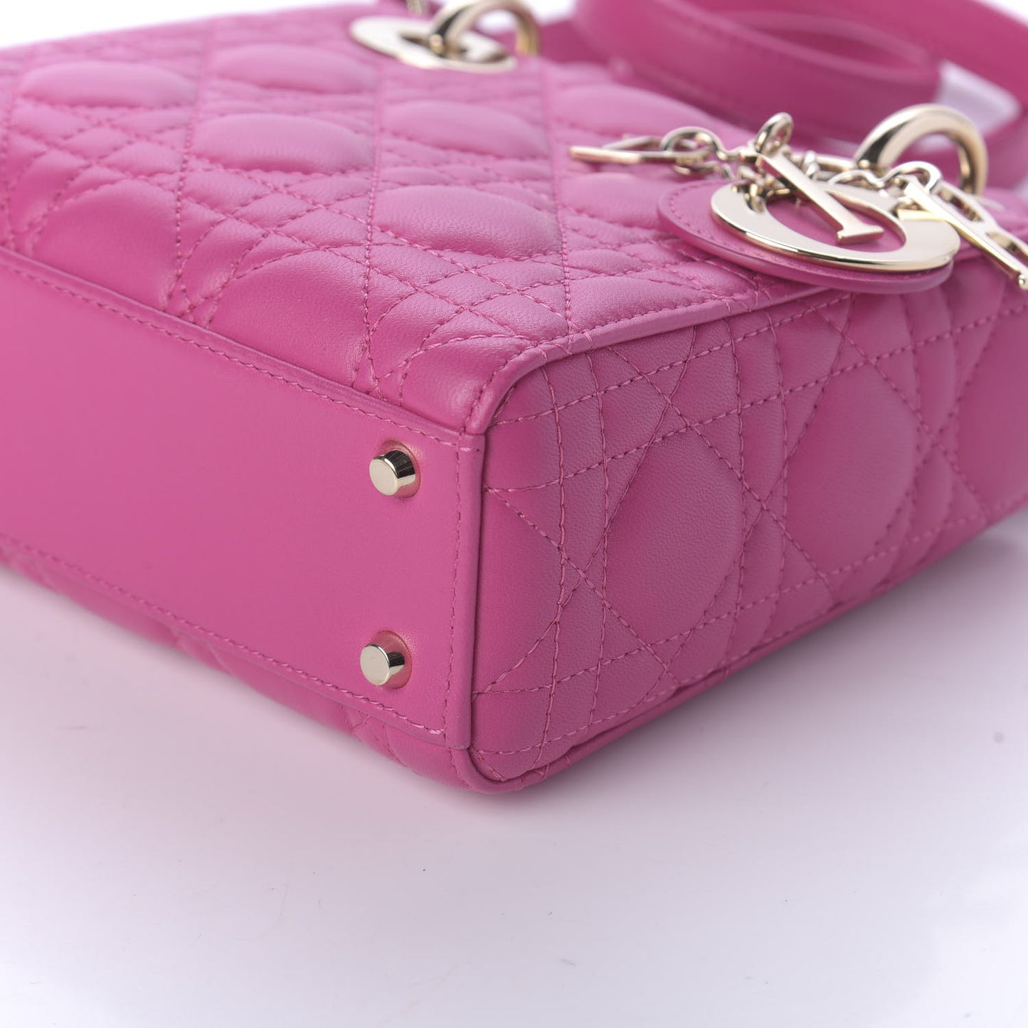 Lambskin Cannage Mini Lady Dior Sorbet