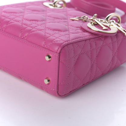 Christian Dior Lambskin Cannage Mini Lady Dior Sorbet 7 of 9