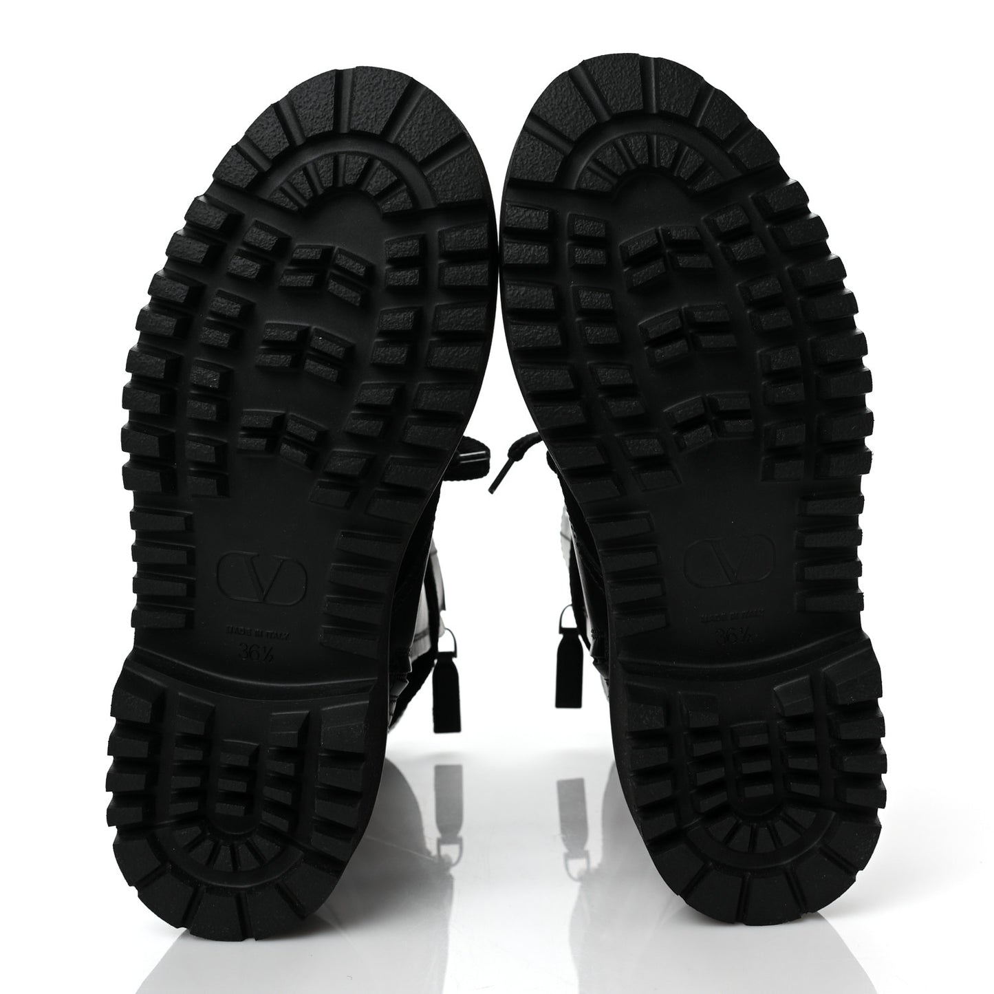 X UNDERCOVER Calfskin U Print Combat Boots 36.5 Black