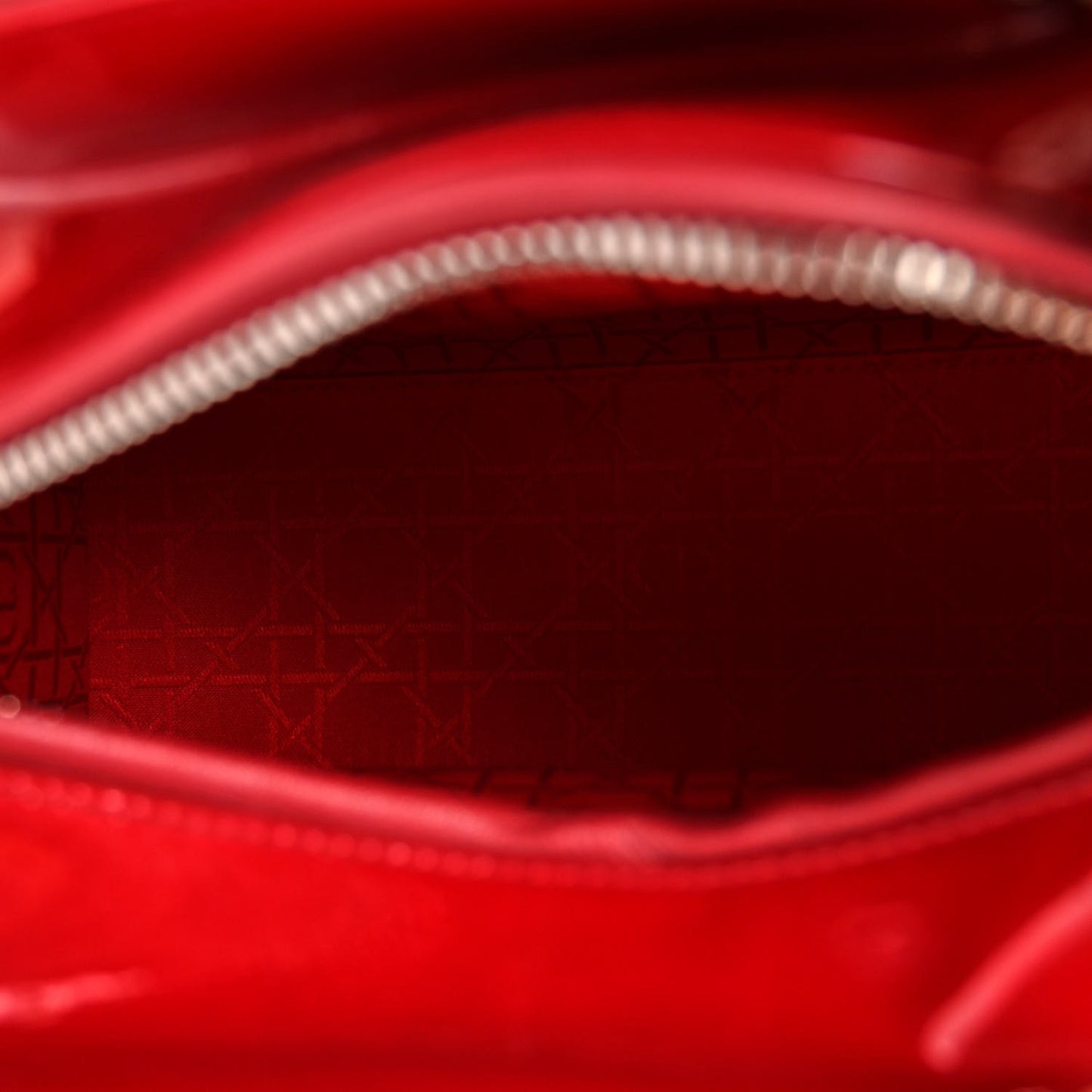 Patent Cannage Medium Lady Dior Burgundy Red