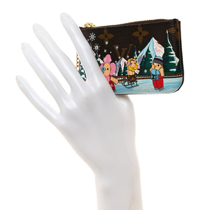 Louis Vuitton Monogram 2023 Christmas Animation Alpine Key Pouch Pink 2 of 7