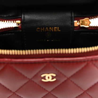 Chanel Lambskin Quilted Mini Vanity Bag Charm With Hook Burgundy 6 of 7