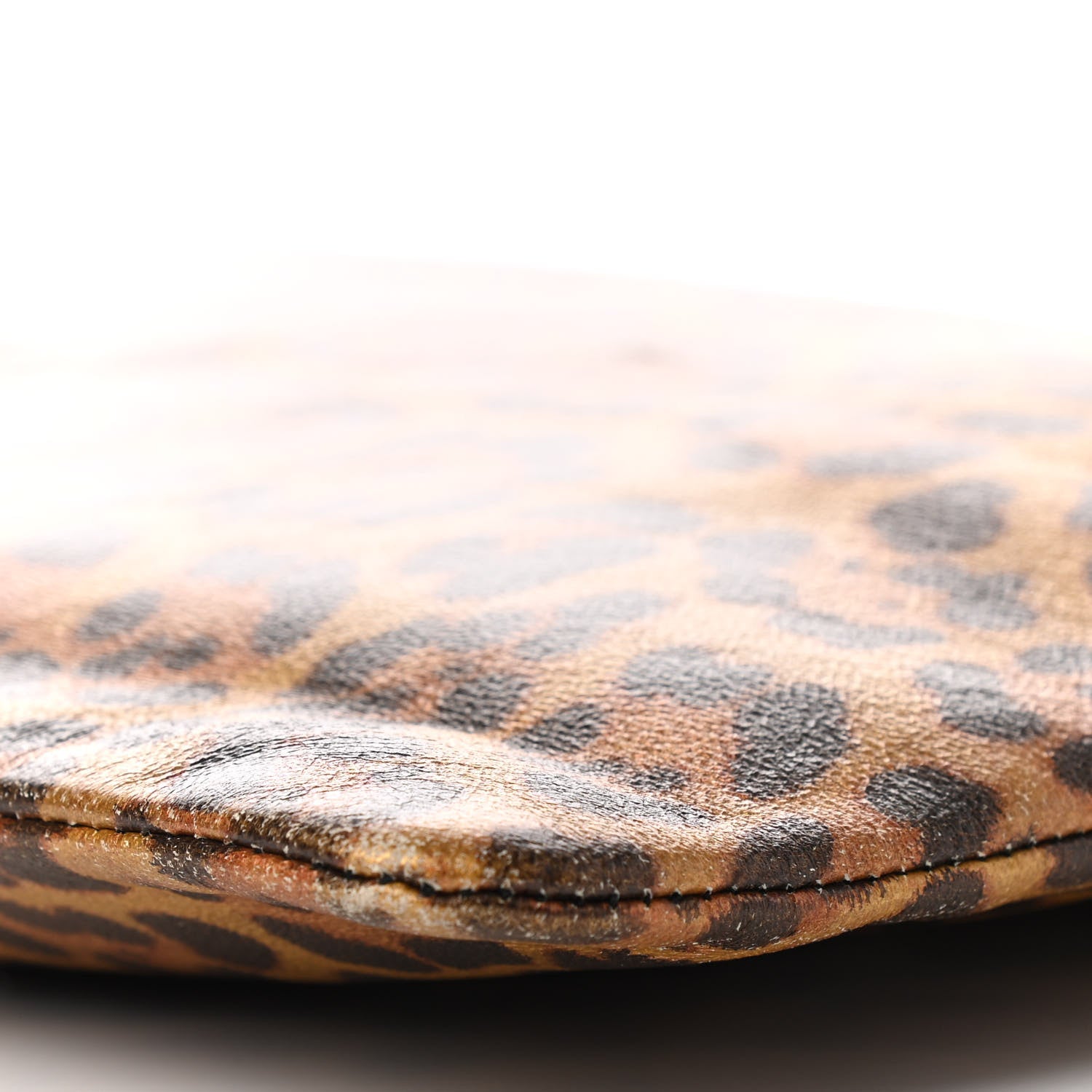 Saint Laurent Metallic Calfskin Leopard Printed Letters Monogram Zip Clutch 9 of 11