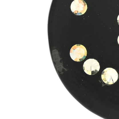 Chanel Resin Crystal CC Clip On Earrings Black 5 of 5