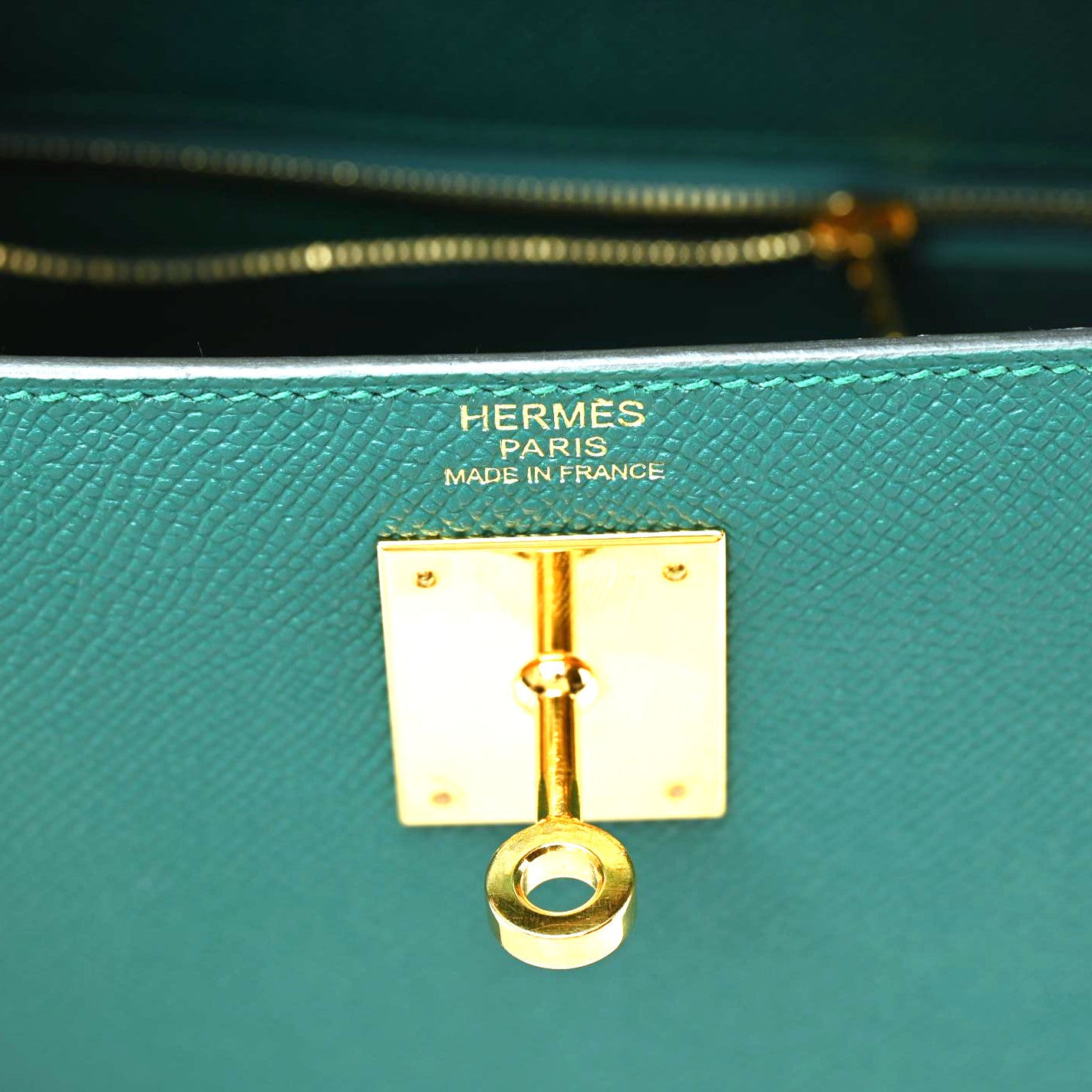 Hermes Epsom Kelly Sellier 32 Malachite 6 of 10