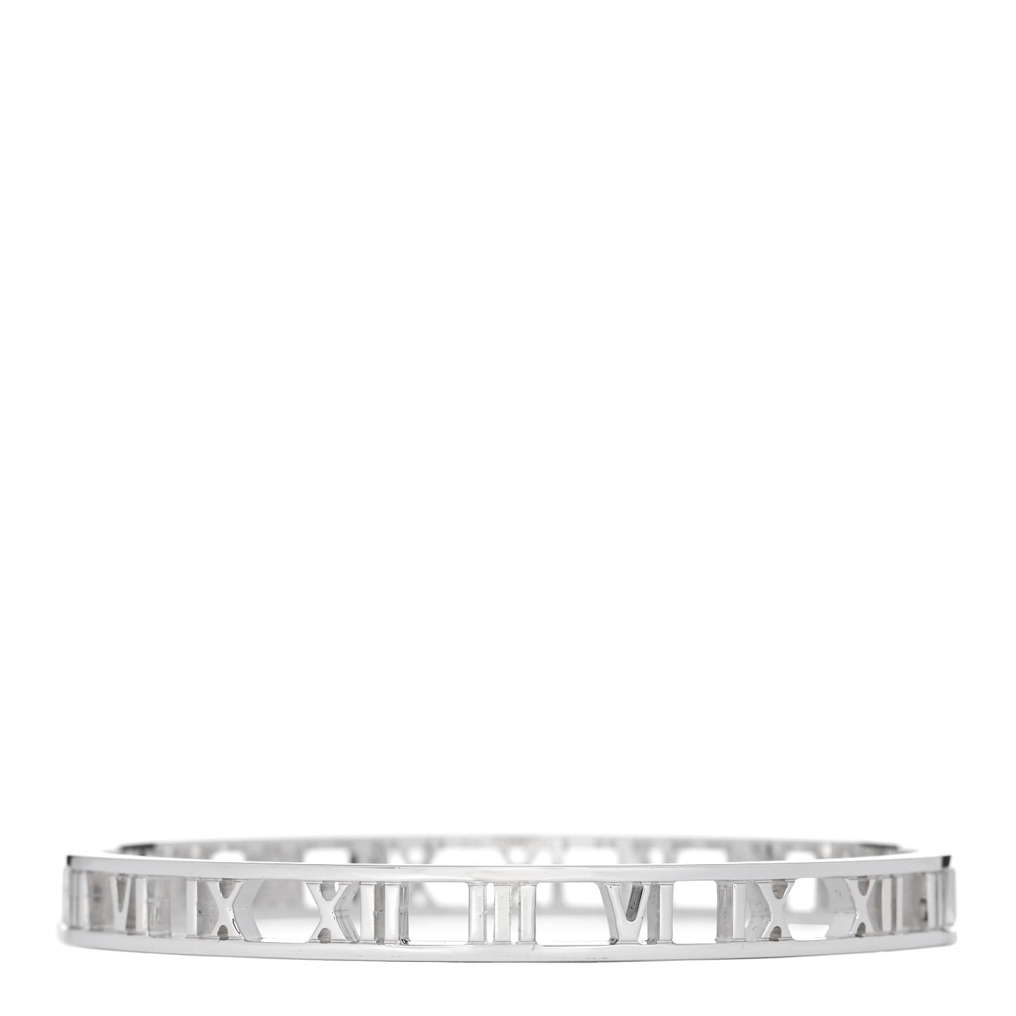 Sterling Silver Narrow Atlas Open Bangle Bracelet