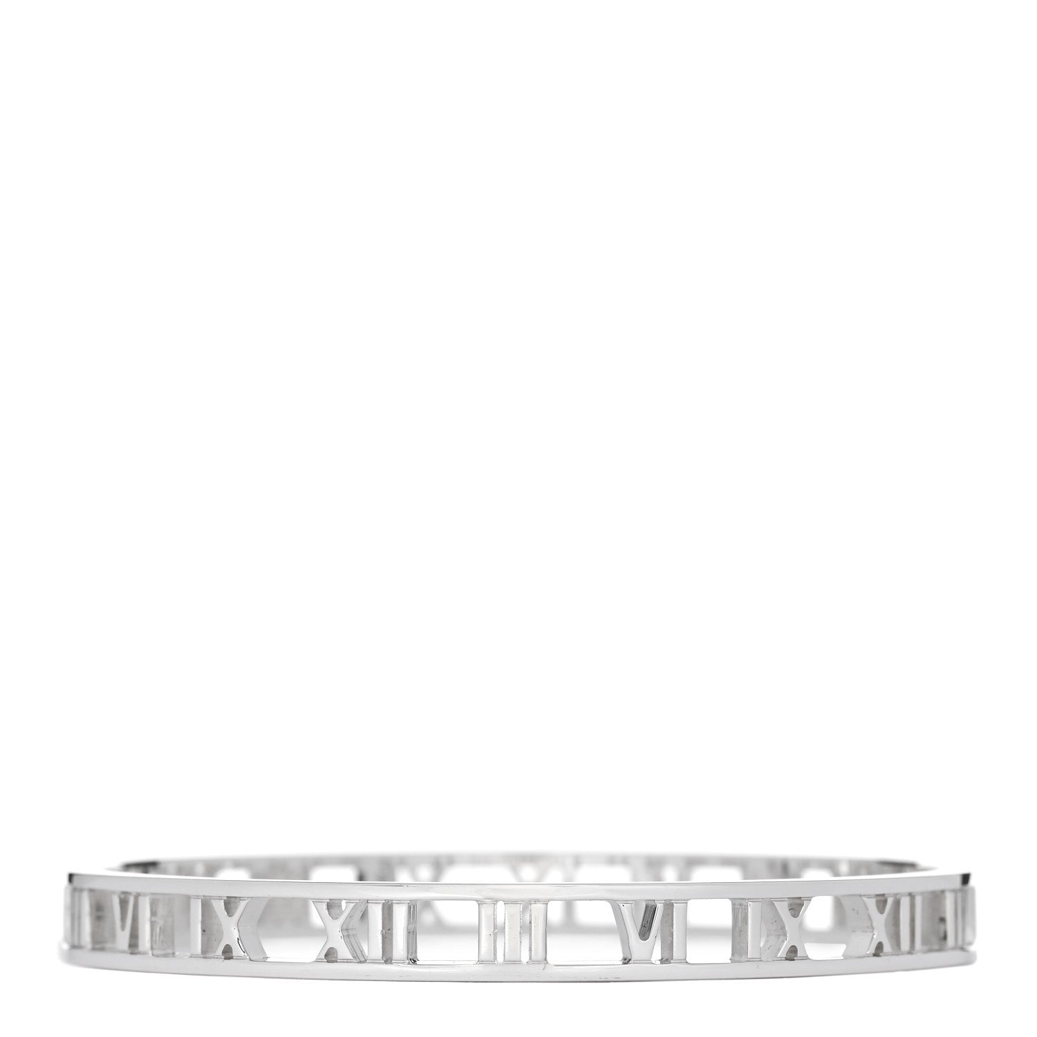 Tiffany Sterling Silver Narrow Atlas Open Bangle Bracelet 2 of 4