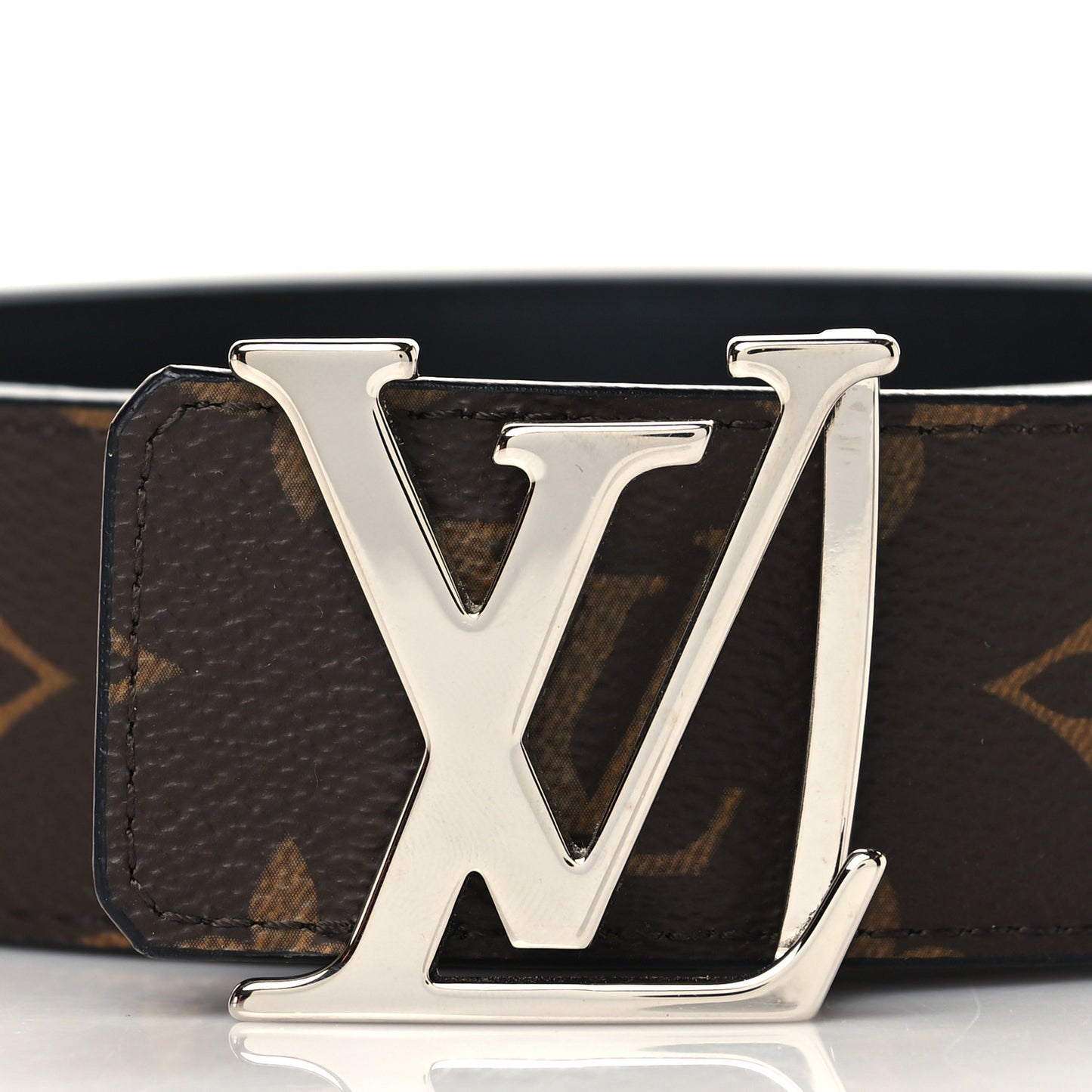 Calfskin Monogram 40mm LV Initiales Reversible Belt 95 38 Black