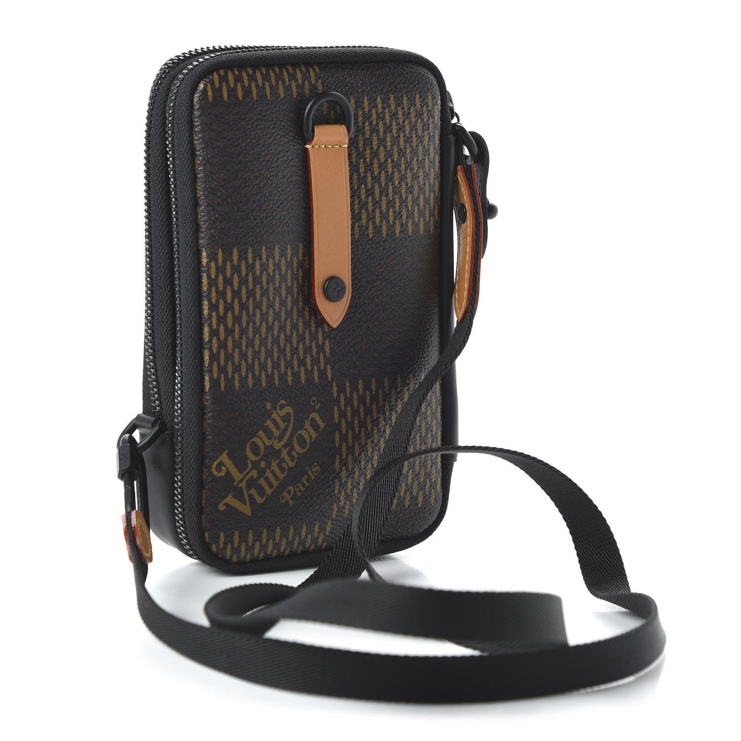 Louis Vuitton X NIGO Giant Damier Ebene Tortoise Double Phone Pouch 2 of 9