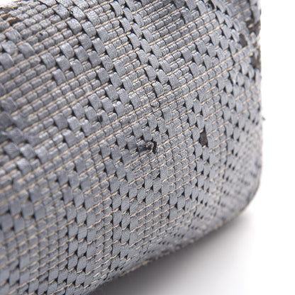 Fendi Metallic Lambskin Woven Baguette Light Grey 19 of 19