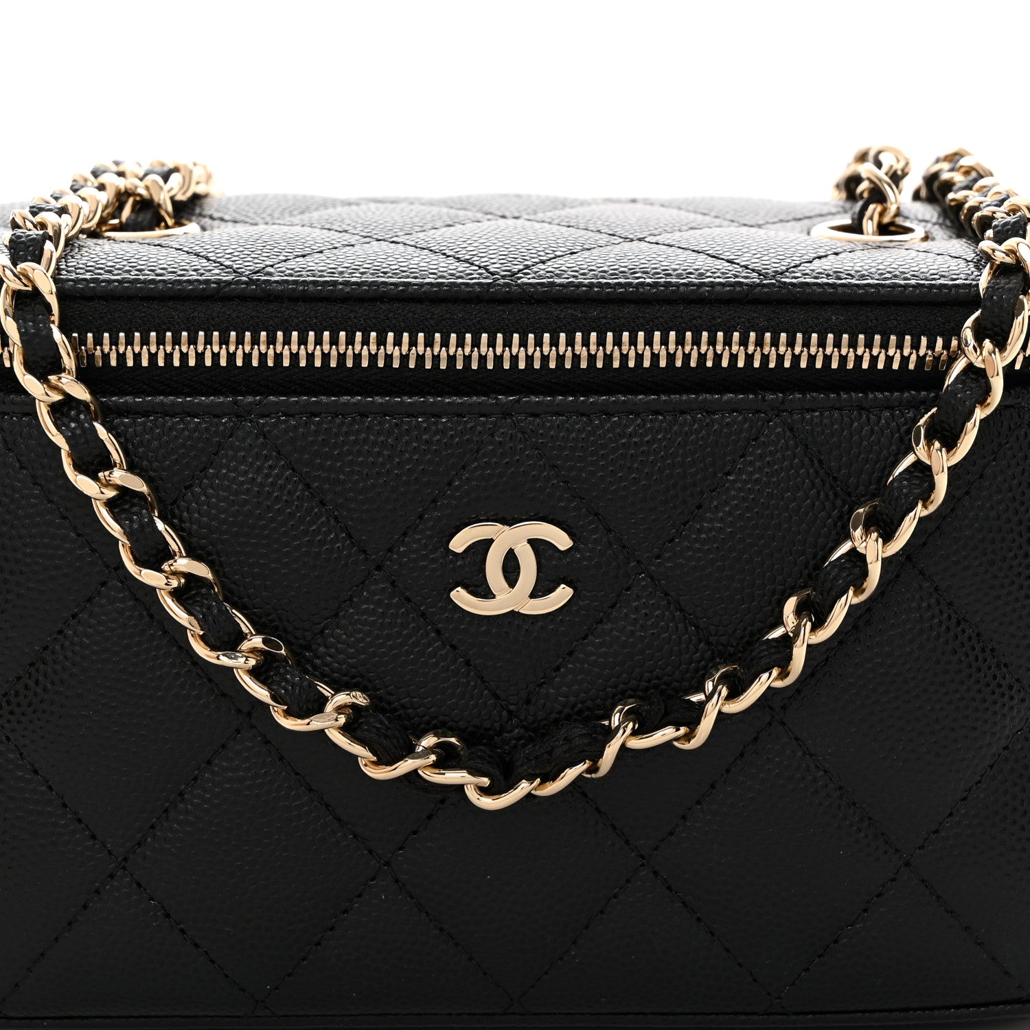 Chanel Caviar Quilted Small Vanity Case With Chain Black 8 of 10