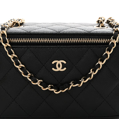 Chanel Caviar Quilted Small Vanity Case With Chain Black 8 of 10
