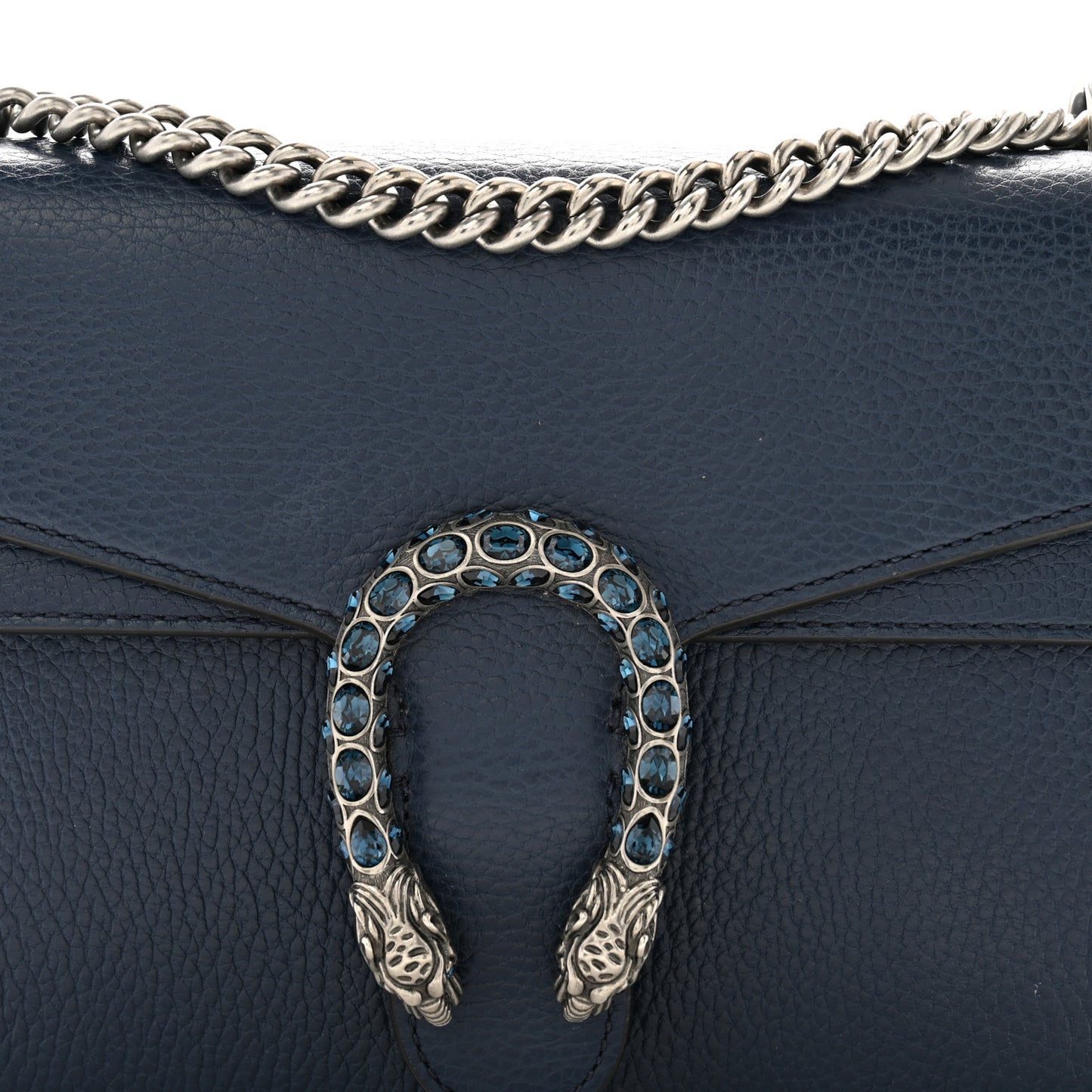 Pebbled Calfskin Small Dionysus Shoulder Bag Blue Agata