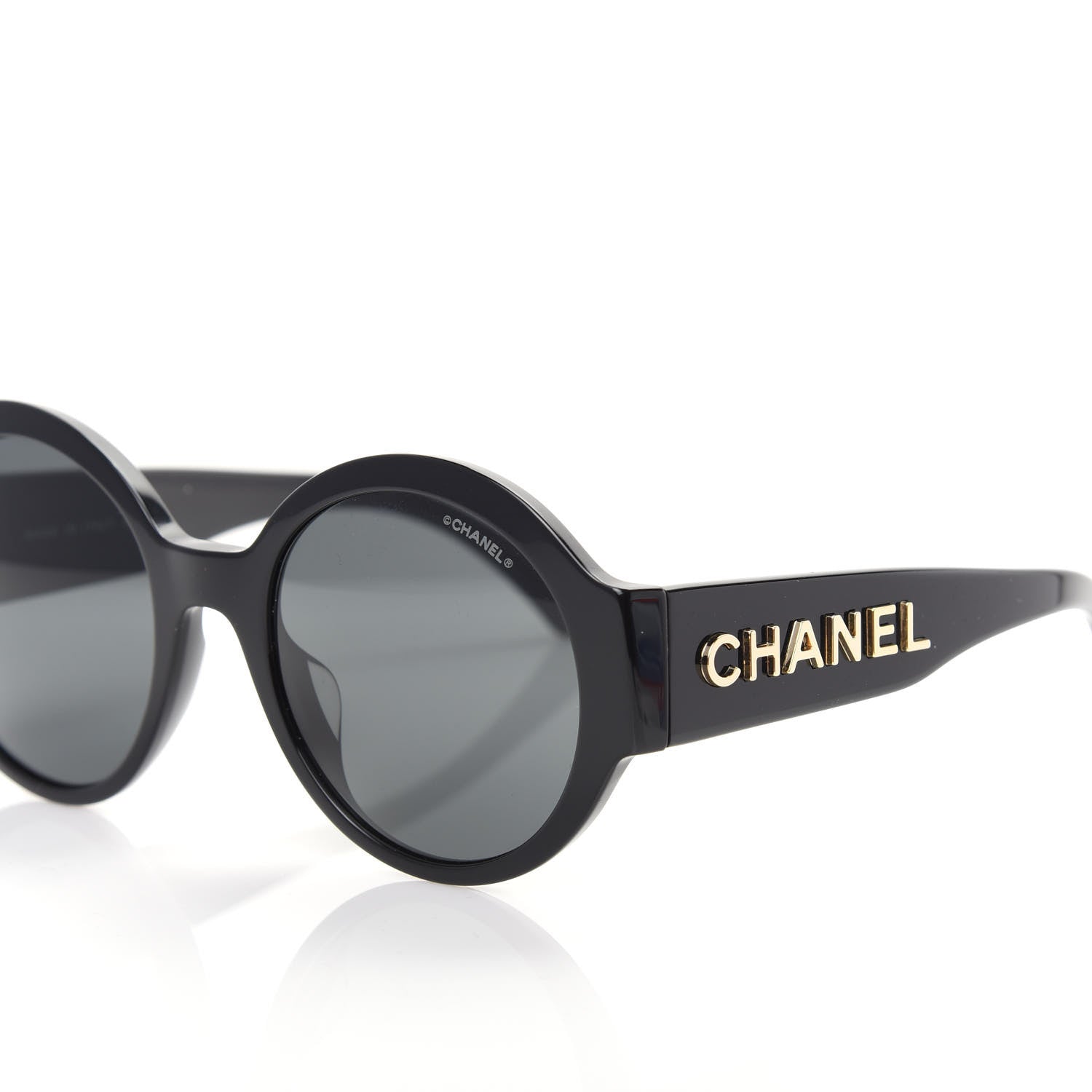 Chanel Acetate Polarized Round Sunglasses 5410 Black 7 of 8