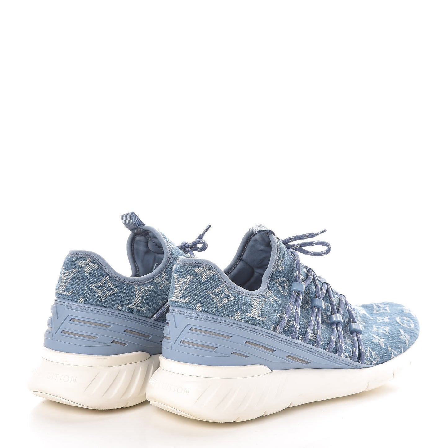 Denim Rubber Monogram Fastlane Low Sneakers 10 Navy