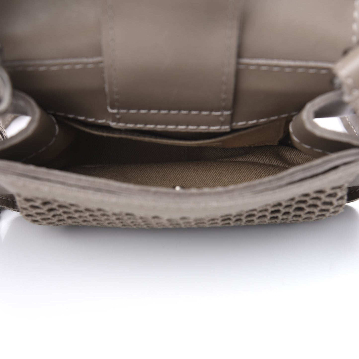 Calfskin Stitched Mini Highlander Messenger Taupe