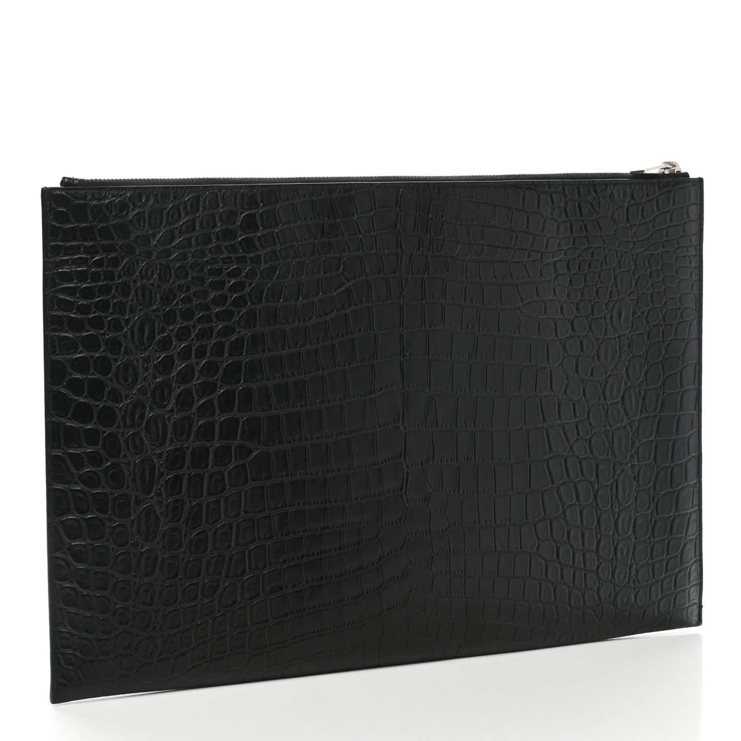 Calfskin Crocodile Embossed Document Holder Black