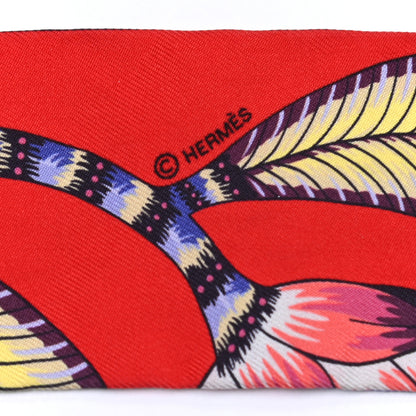 Hermes Silk The Savana Dance Twilly Rouge Parme Corail 6 of 8