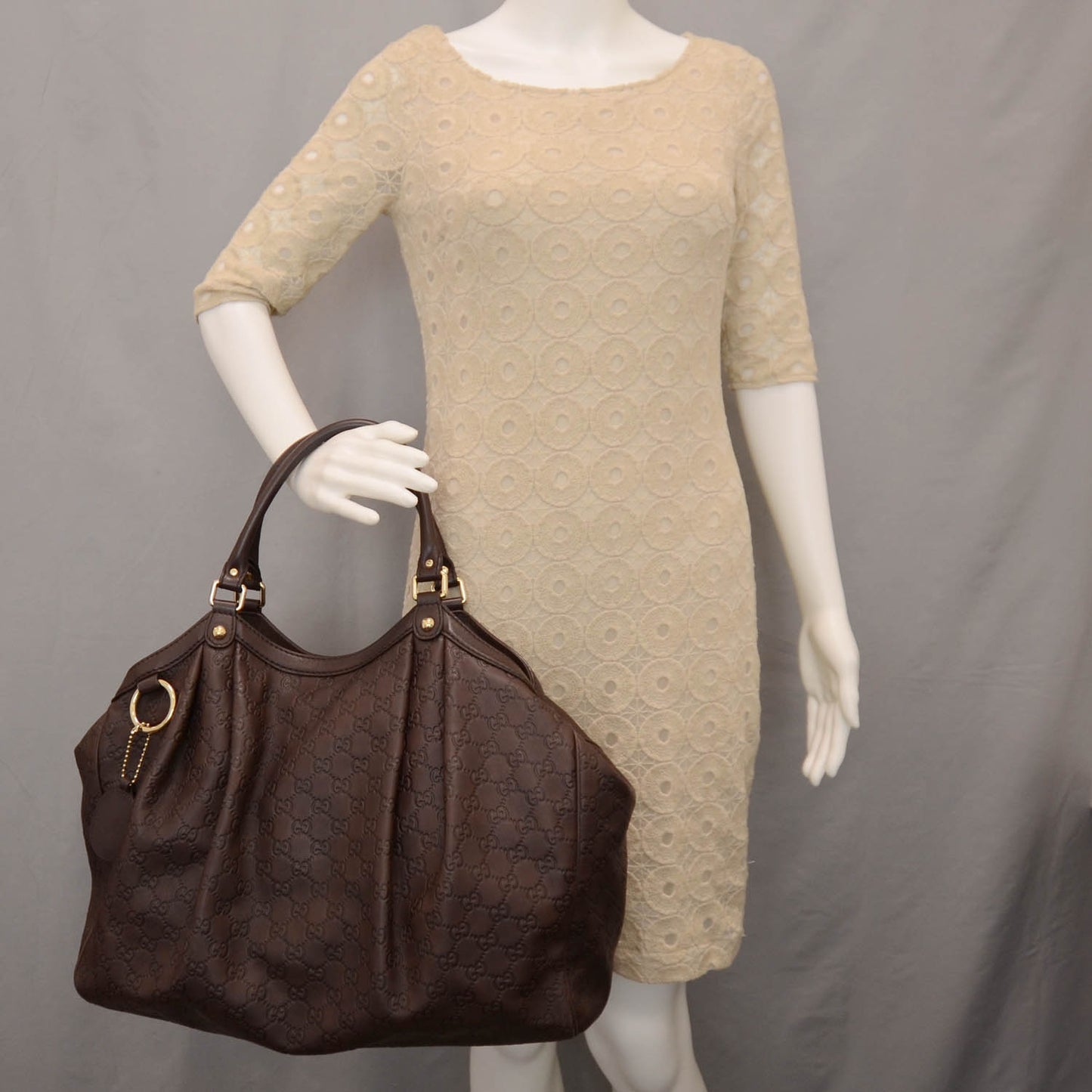 Guccissima Signature Large Sukey Tote Chocolate