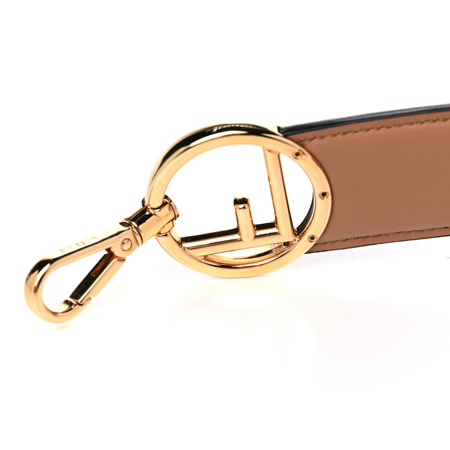 Calfskin FF 1974 Embossed Mini Strap You Tobacco Black
