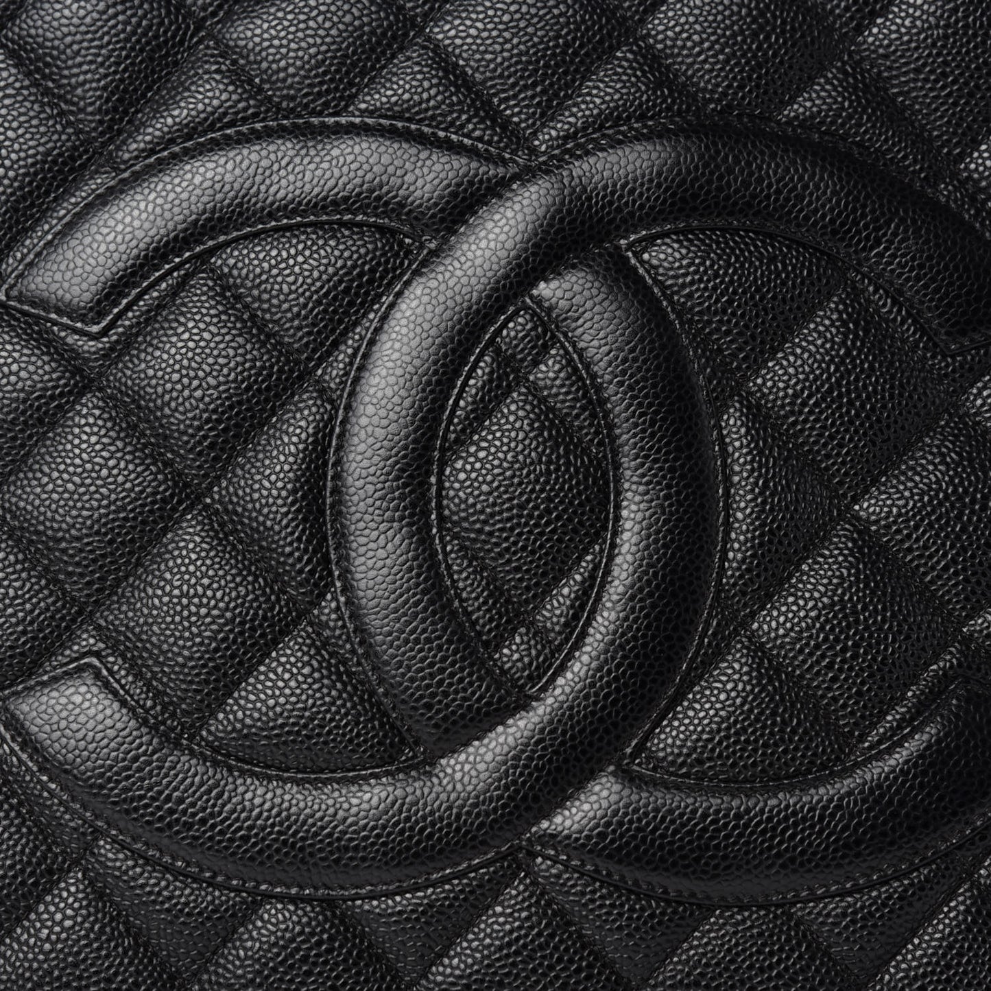 Caviar Quilted Medallion Tote Black